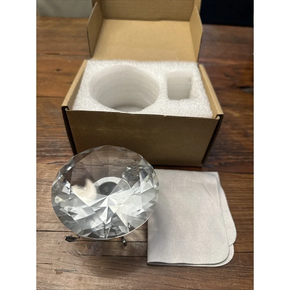 Large Crystal Diamond Paperweight with Stand Jewels Centerpiece  Wedding Decor